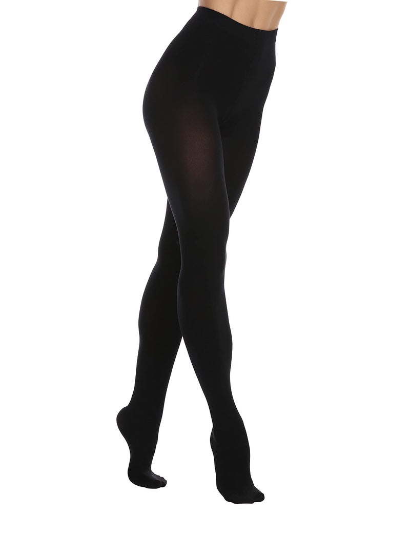 EVERSWE Women's 80 Den Soft Opaque Tights, Women's Tights (S/M, Totally Black) - Image 1